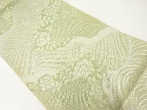 アンティーク　紗 波に草花模様織出し袋帯（材料）